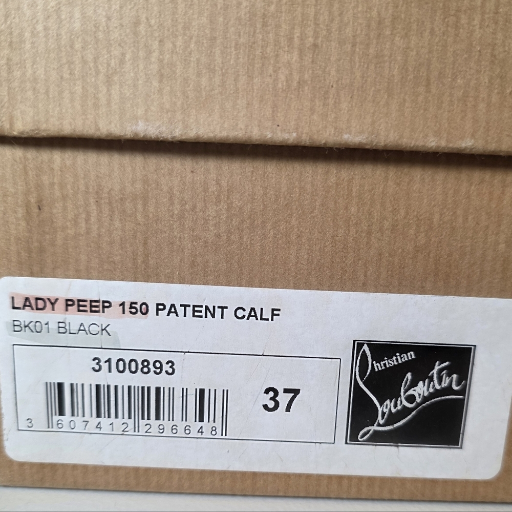 Christian Louboutin Black and Red Peep Toe Heels Shoes Size 37 Full Inclusion - Picture 2 of 2